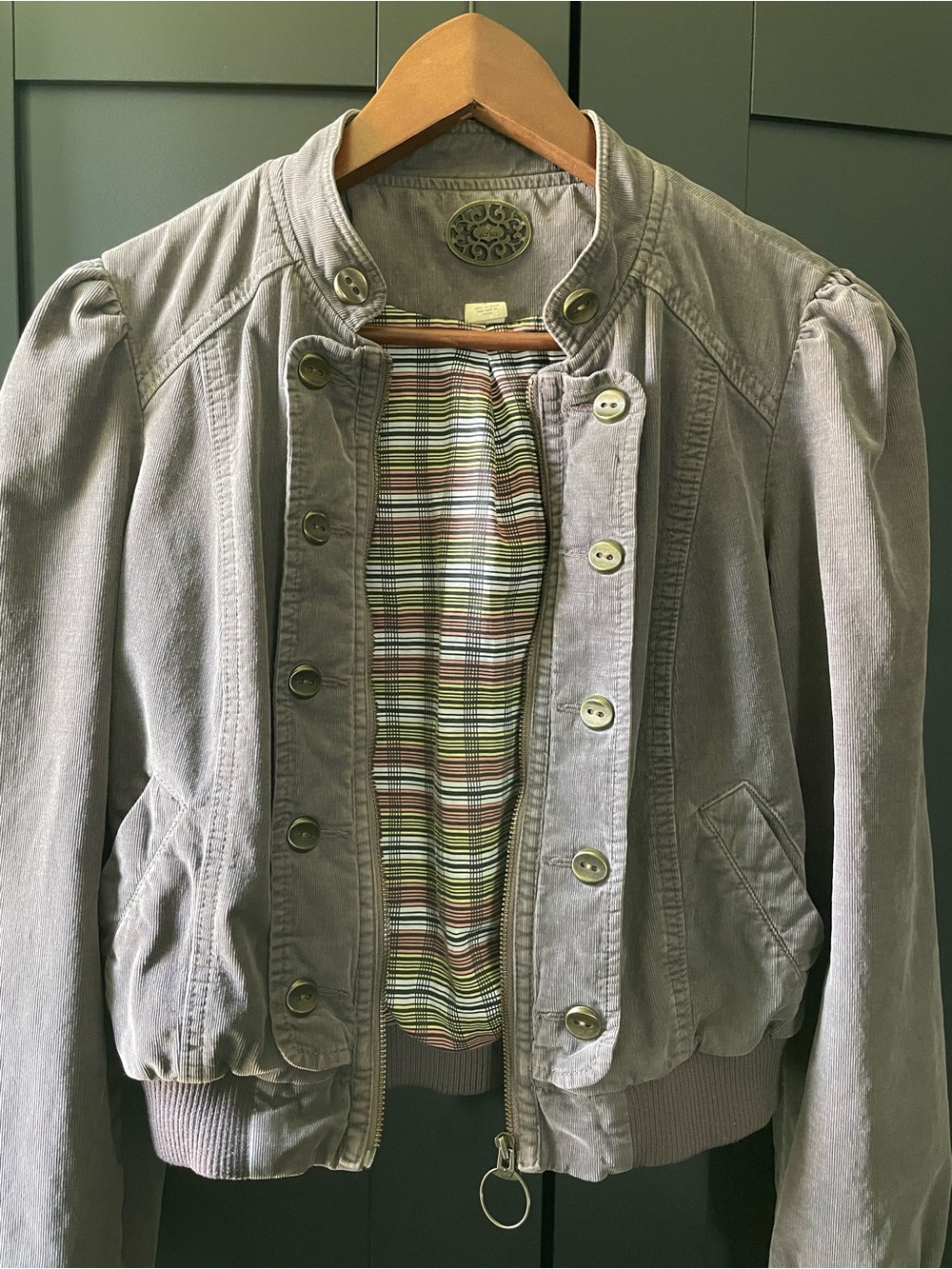 Timeless IDRA Lavender Bomber Jacket w/ pockets, buttons, & beautiful details.